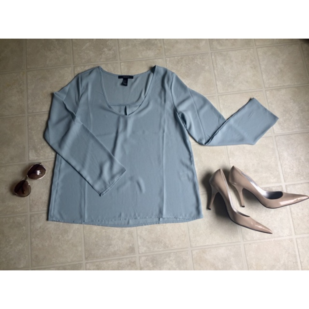 Mint Boxy Scoop Neck Top